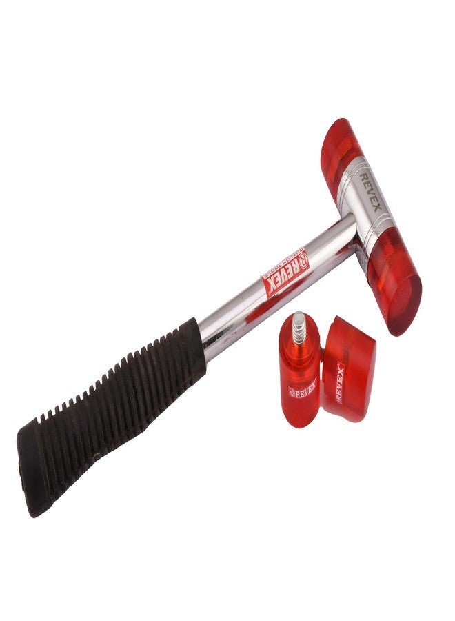 ريفيكس مطرقة ريفيكس ذات الوجه الناعم - مطرقة مطاطية مزدوجة الرأس غير قابلة للخدش، مقاس 25 مم، طول 30 سم، مناسبة لأعمال النجارة والسيارات والأعمال اليدوية والتجميع، تصميم مقاوم للصدمات مع رؤوس قابلة للاستبدال - Image 1